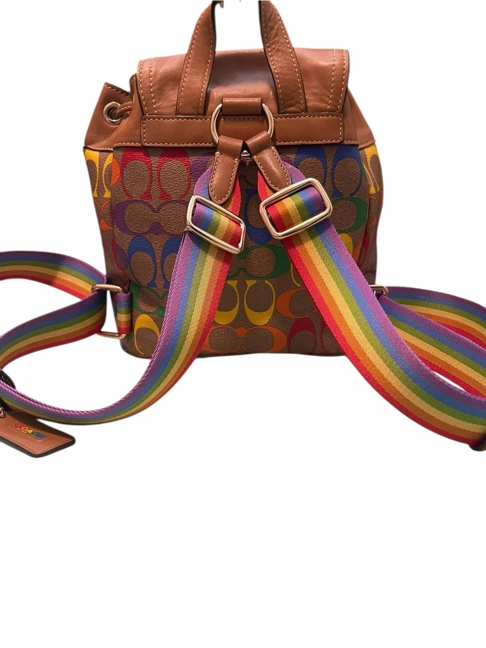 Coach Limted Edition Rainbow Signature Canvas Mini Pennie 22 Backpack